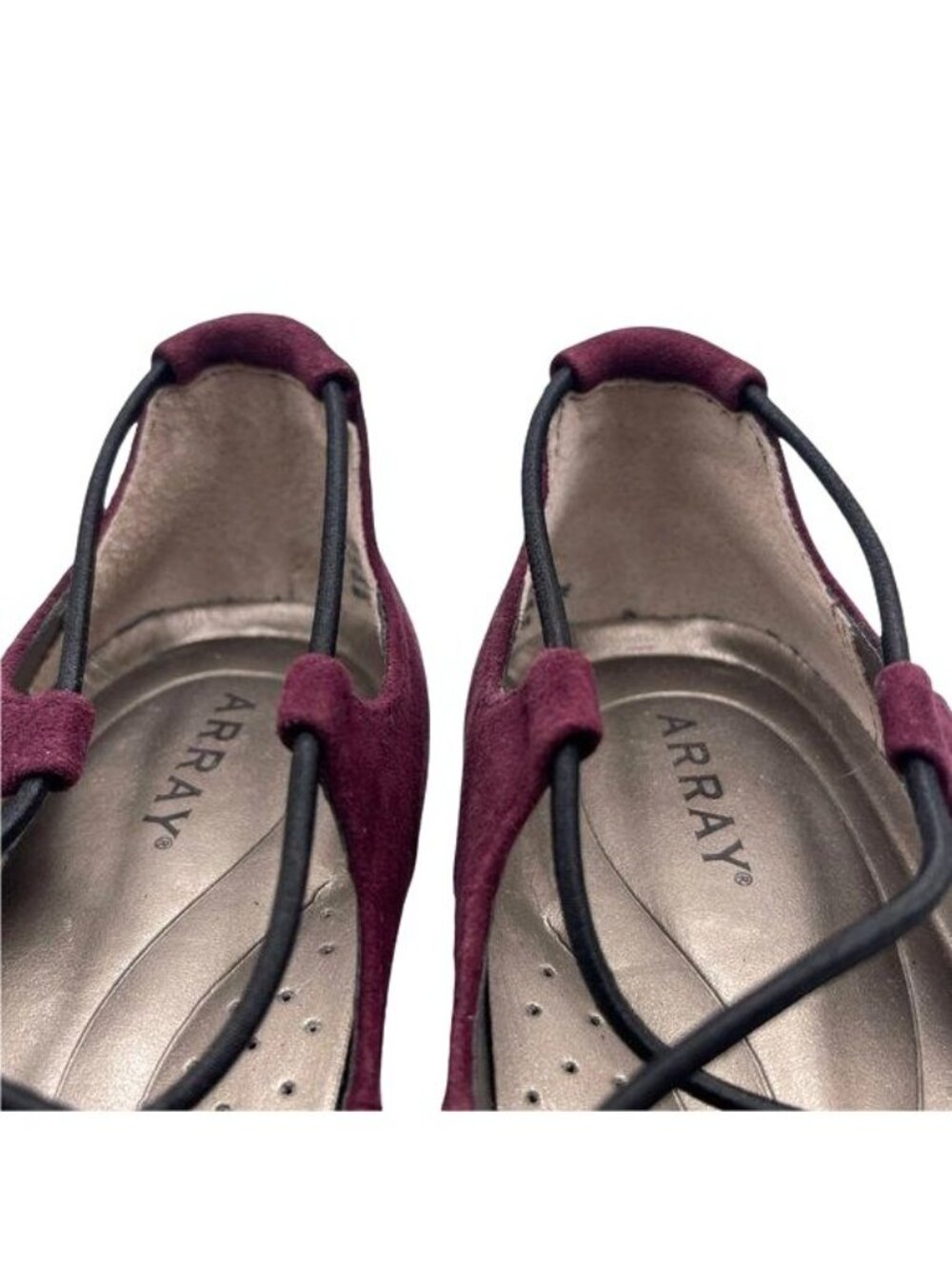 RTL ARRAY Echo Wedge Slip-On Ballet Shoes - Wine Suede Leather- Size 7.5 - Picture 9 of 14